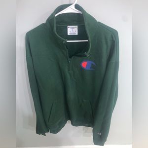 Quarter zip Champion green sports sweatshirt